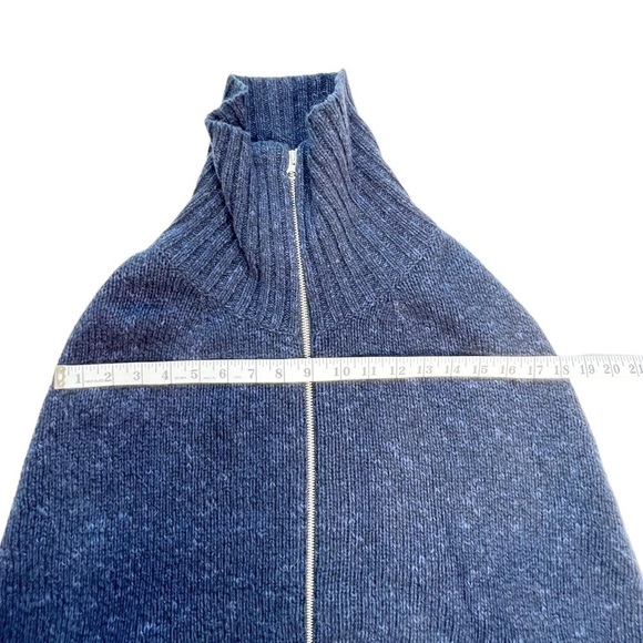 Benson Poncho Sweater Wool Cape Navy Blue Knit Size Small Turtleneck New NWT - Picture 7 of 11